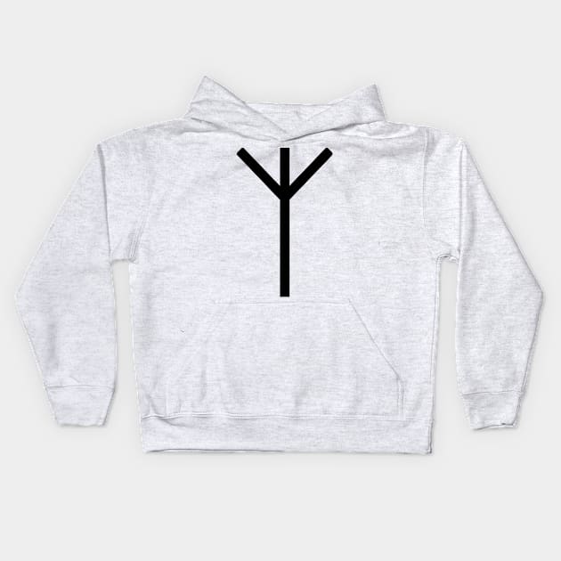 Algiz Rune Kids Hoodie by Rolandefox